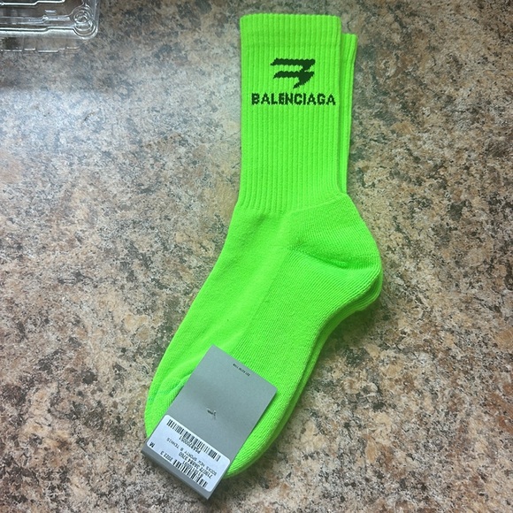 Balenciaga lime green socks UNISEX - Picture 3 of 5